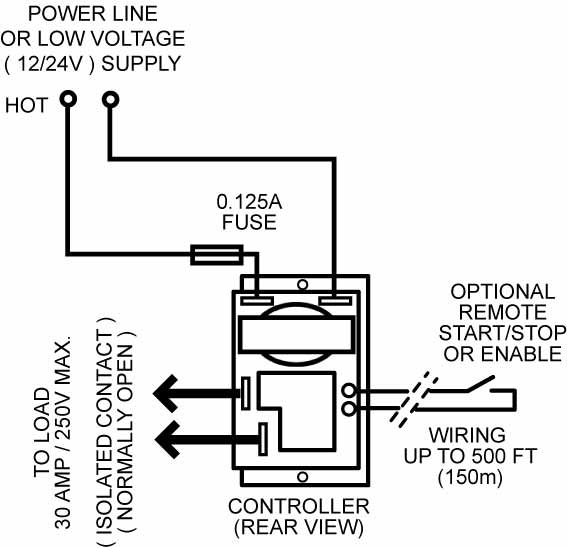 SDT-4PB Timer basic wiring for up to 30Amps